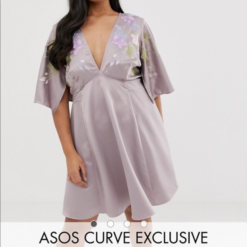 ASOS cape dusty purple dress NWT